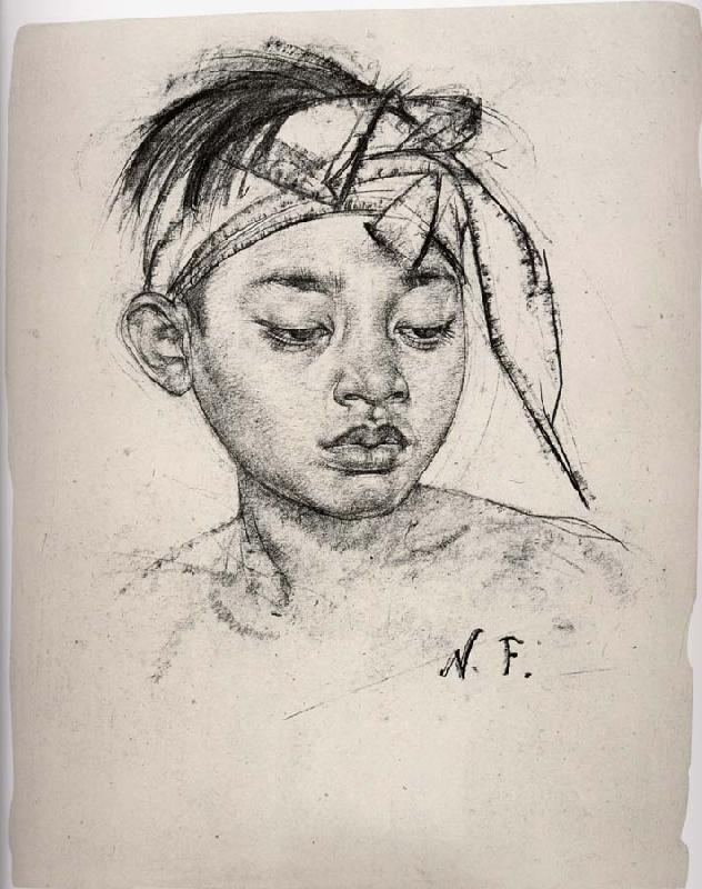 Nikolay Fechin Portrait of oriental teenager